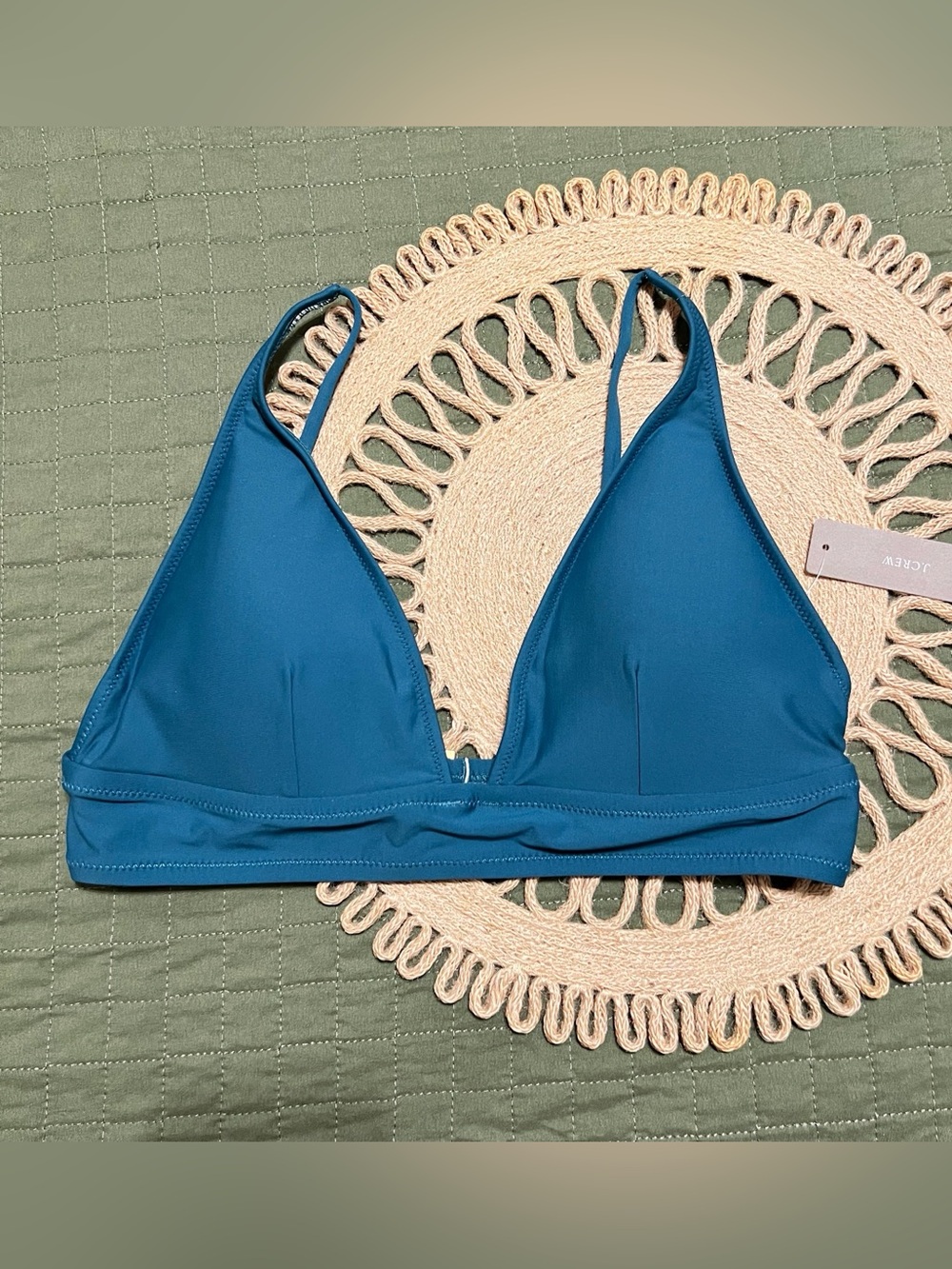 J. Crew Teal Triangle Bikini Top
